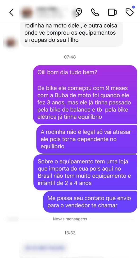 Conversa de cliente pedindo indicação de loja