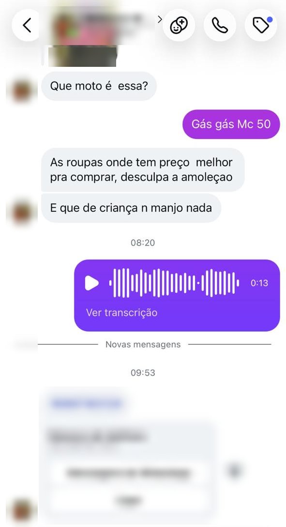 Conversa de cliente pedindo indicação de loja